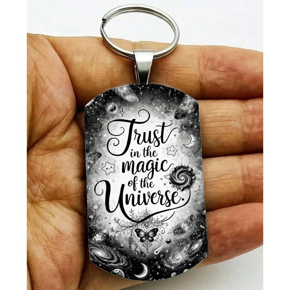 Magic Trust Universe Space Planet Art Life Stainless Keychain Art Inspiration